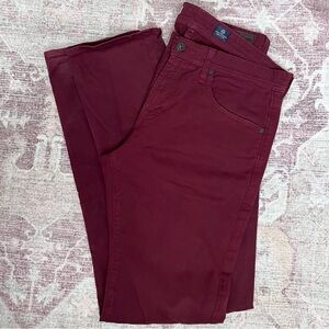 AG Adriano Goldschmied | Men’s Matchbox Slim Straight Dark Red Denim Jeans